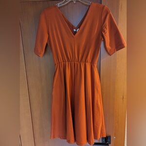 Yellowcake Shop Burnt Orange Ice Skater Ballet Dress